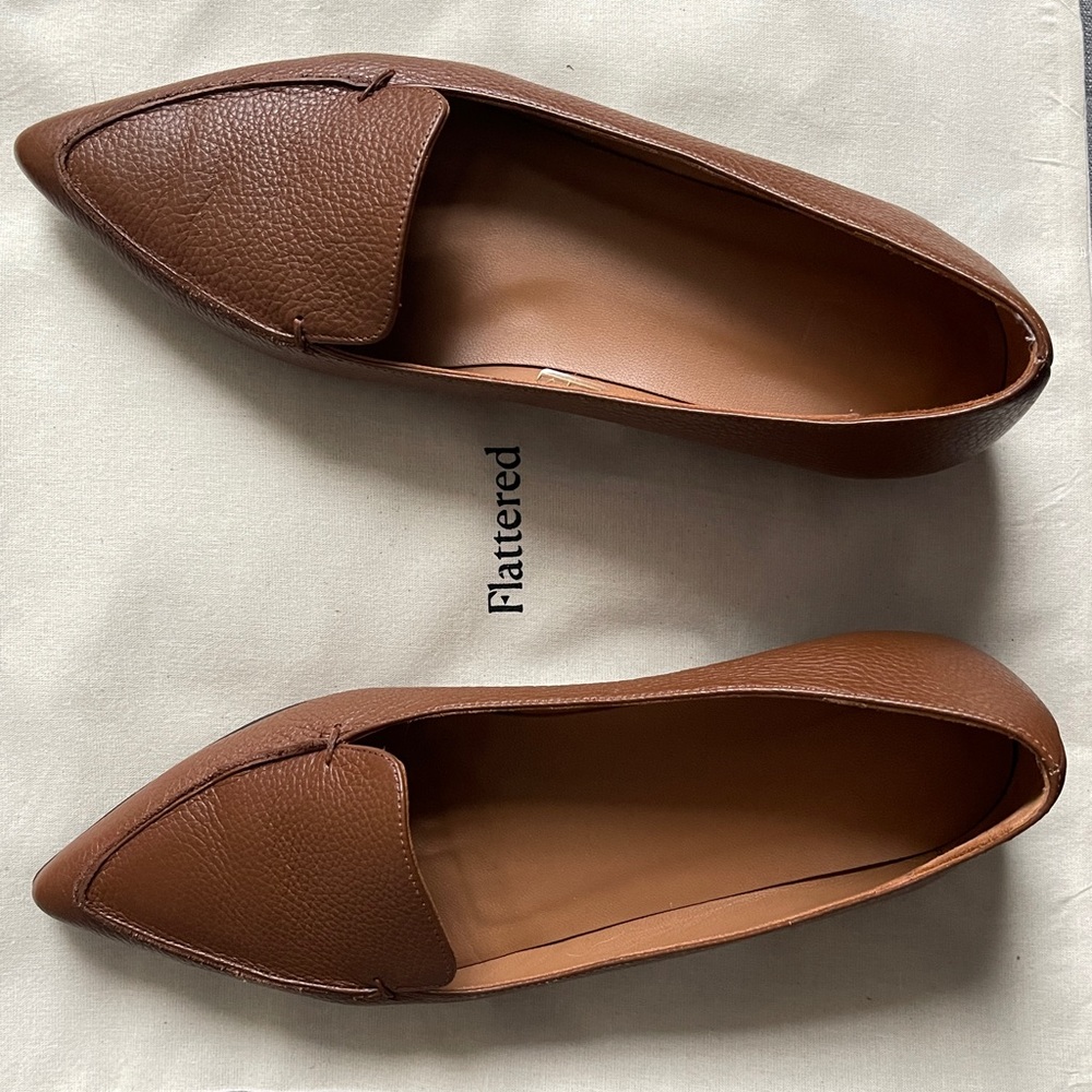 Flattered Alex brown leather flats. Size 39.